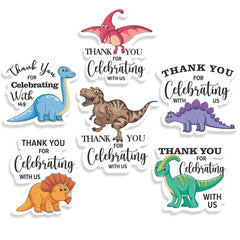 Kaecery dinosaur thank you stickers 60-count sheet for party favors