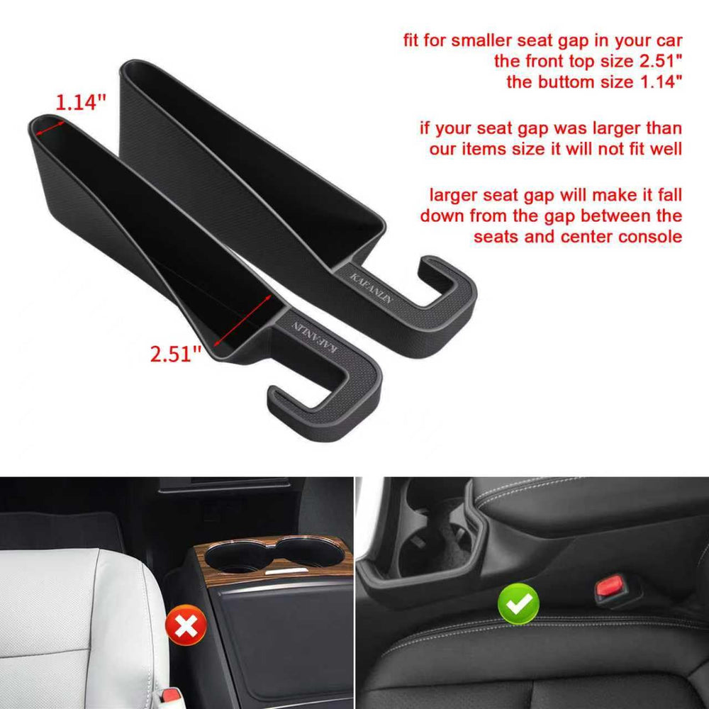 KAFANLIN gap filler between seat and console fits snugly and keeps items within reach.