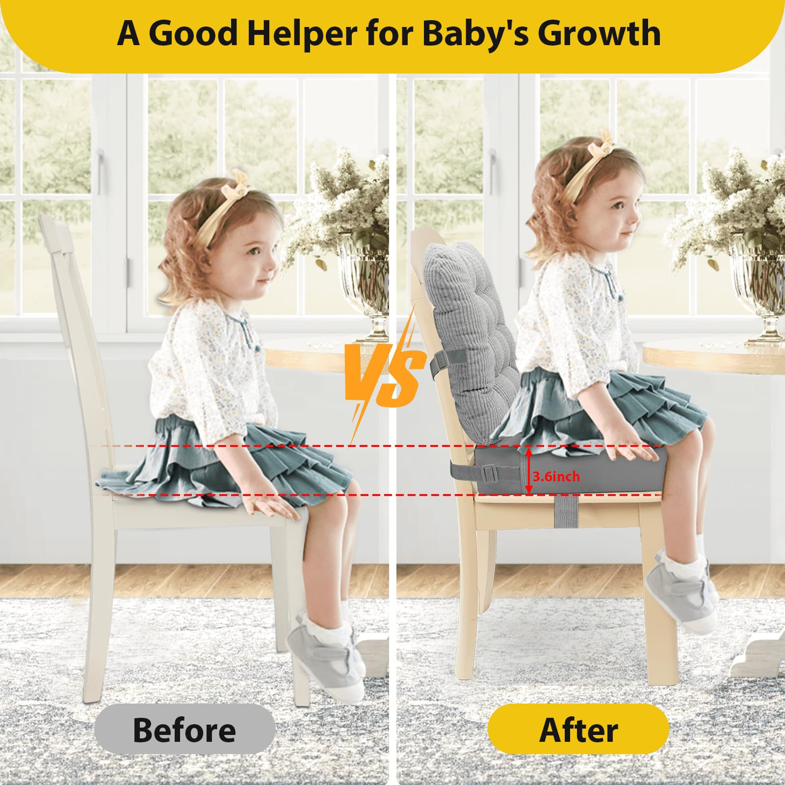 KAGIWEI booster seat with separate cushion and backrest for flexible use