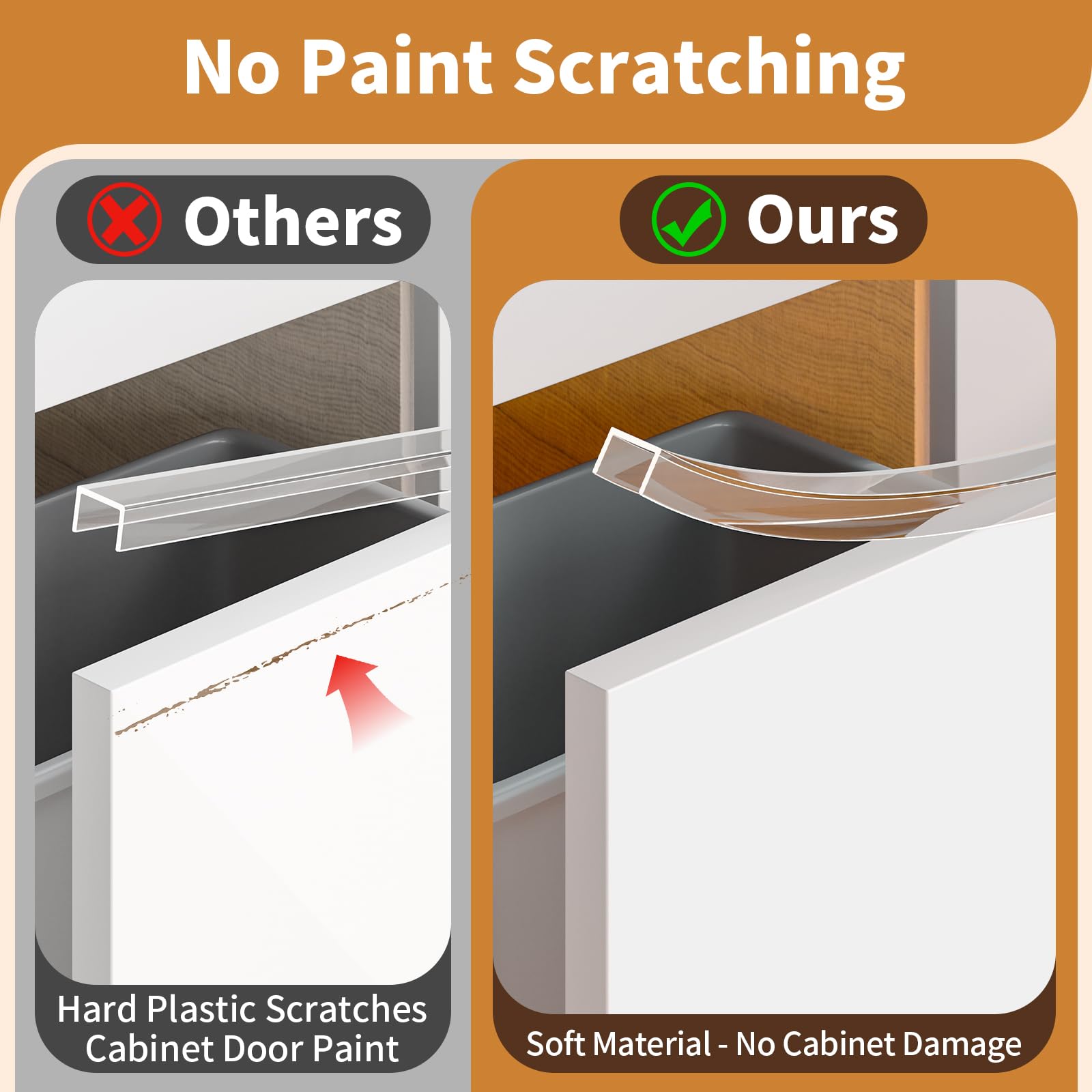 Kaiferty easy-cut flexible pvc edge cover on cabinet edges simplifies customization.