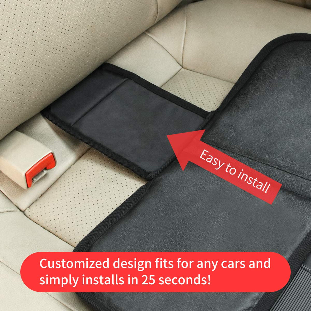 Kaiphy car seat protector non-slip-backing stays in place for active kids.