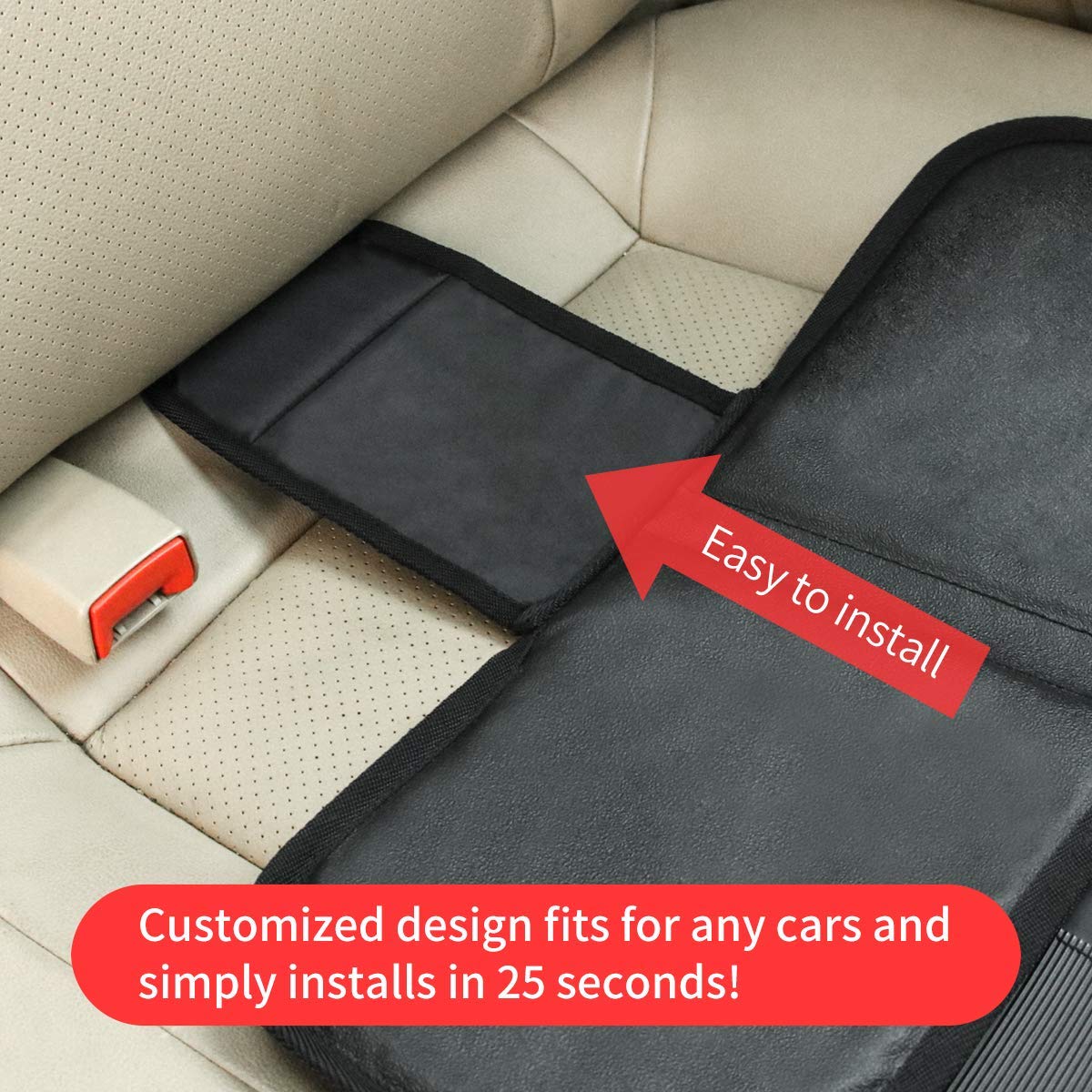 Kaiphy three pockets car seat protector keeps baby items organized