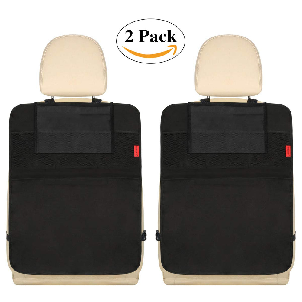 Kaiphy 10-inch tablet holder attached to backseat organizer for kid entertainment.