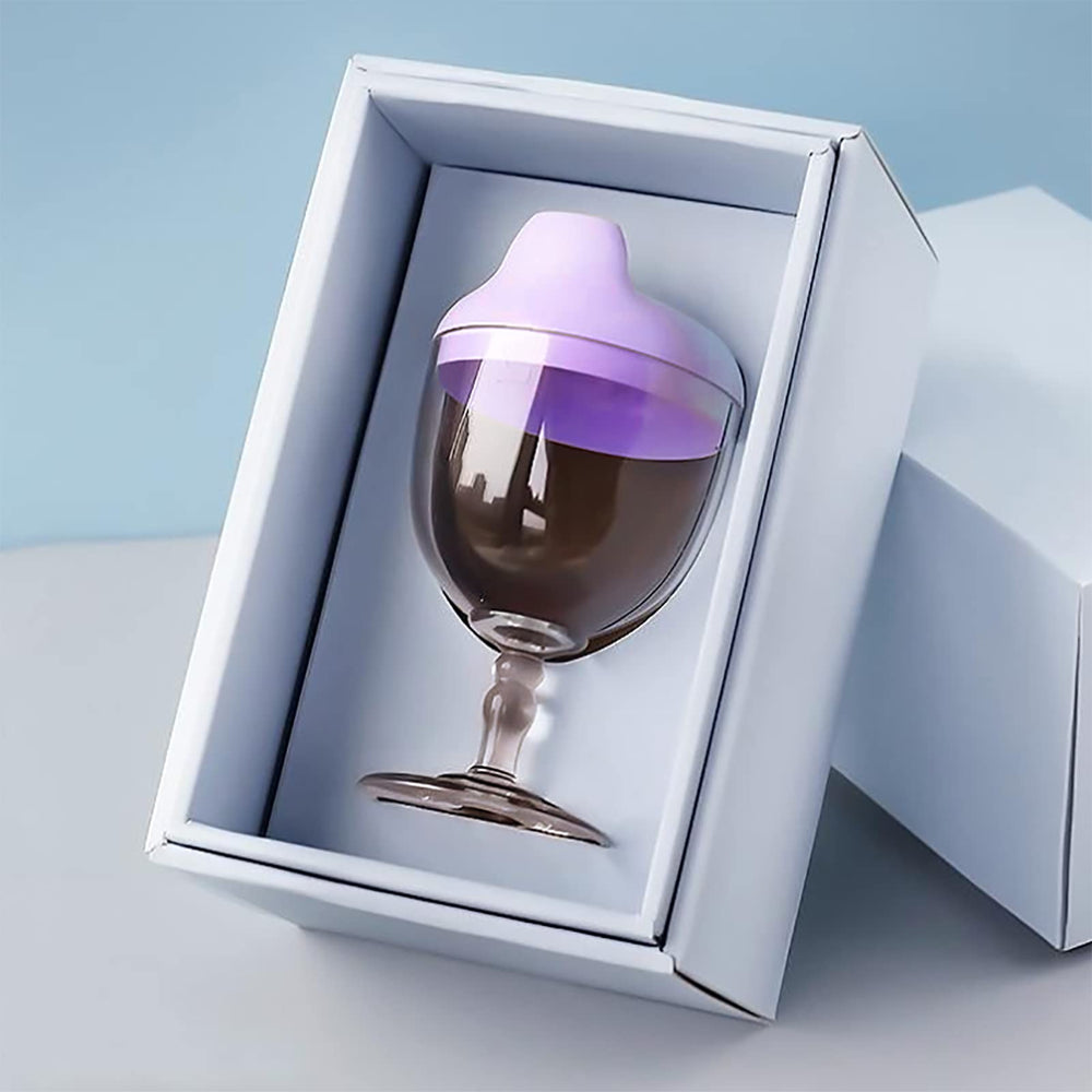 kaiwern plastic goblet cup purple with lid shows spill-free sipping at parties