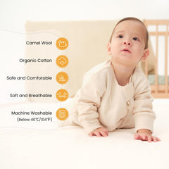 Kaiya Baby long-sleeve sleeping bag highlights full-arm warmth for chilly nights.
