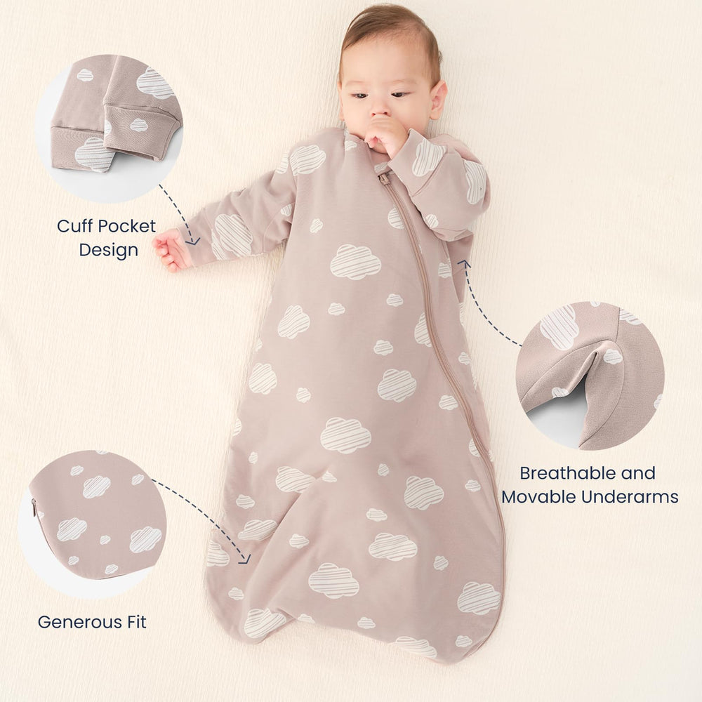 Kaiya Baby size chart on packaging illustrating S, M, L options.