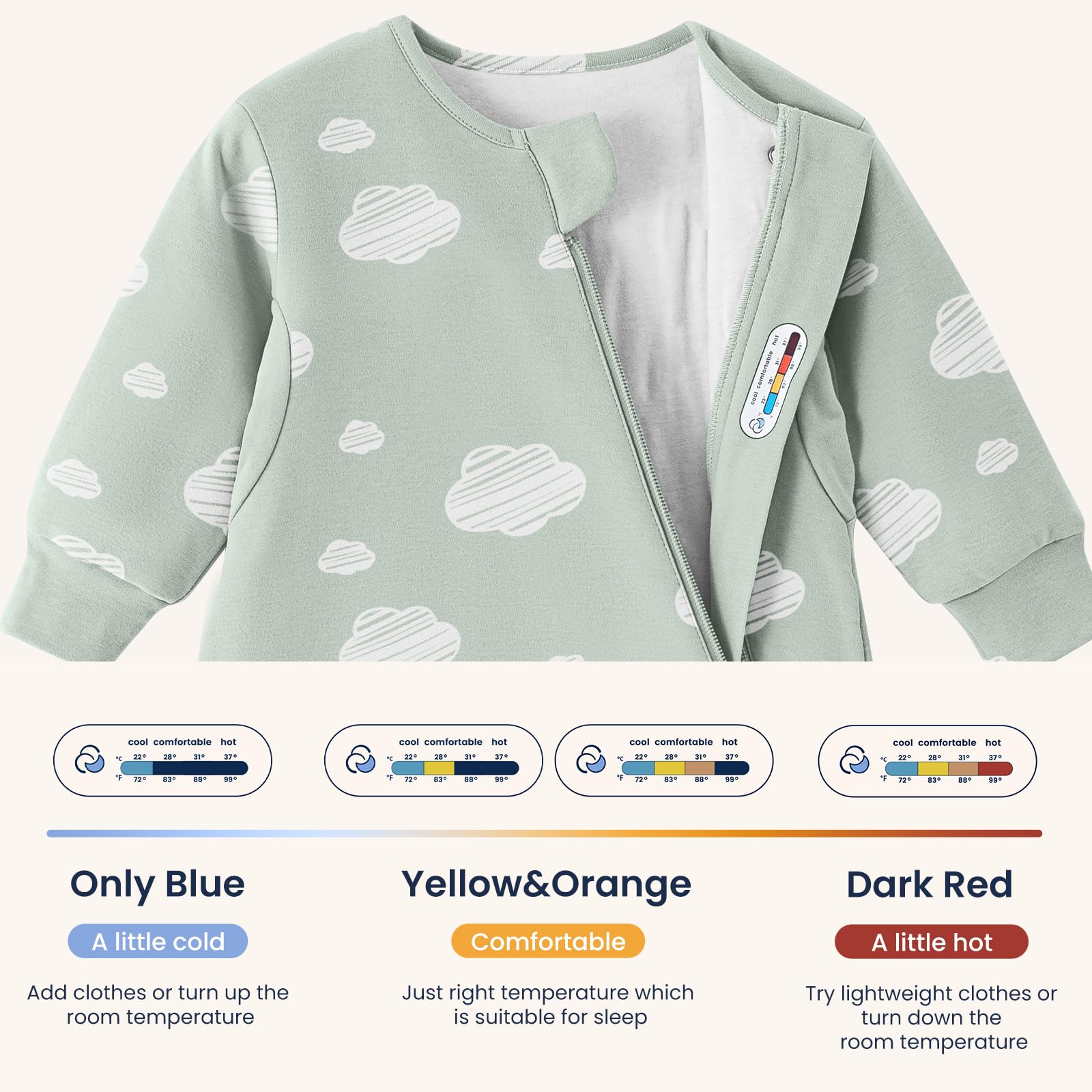 Kaiya Baby sleep sack organic cotton fabric provides breathable softness