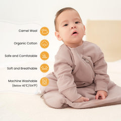 Kaiya Baby sleep sack neckline closeup highlighting secure fit