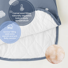 Kaiya Baby sleeping bag open-zip design enables easy nighttime diaper changes
