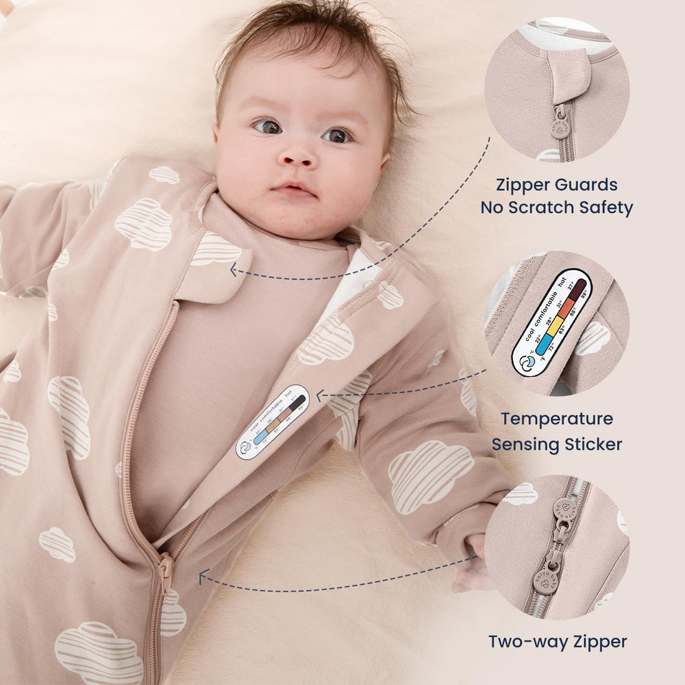 kaiya baby sleeping bag bottom zipper allows midnight diaper access