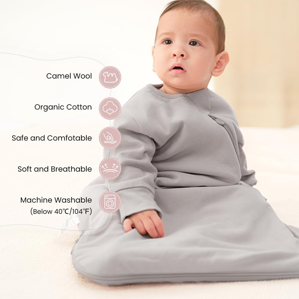 Kaiya Baby sleeping bag double zipper allows bottom-opening diaper changes