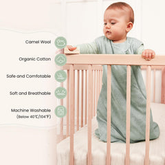 Kaiya Baby sleeping bag dual-zipper design enables easy night-time changes.