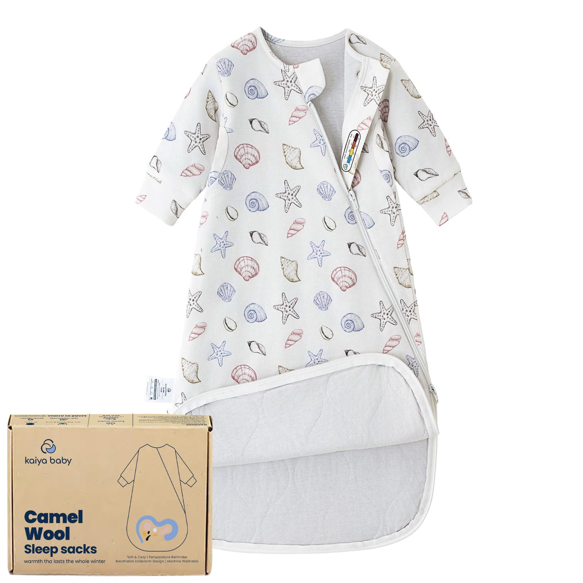 Kaiya Baby sleeping bag front view for safe, cozy sleep