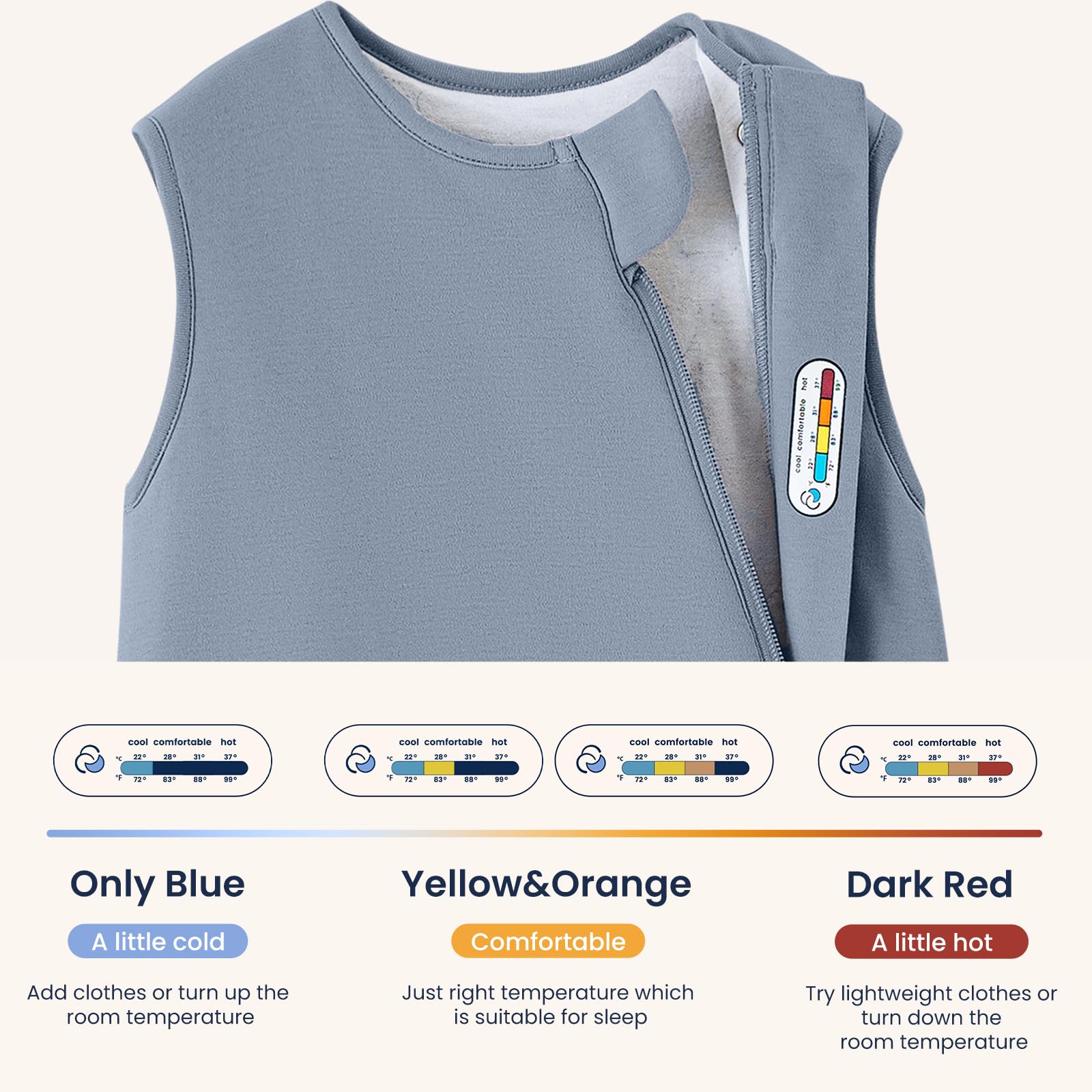 Kaiya Baby sleeping bag hip-friendly loose fit design.