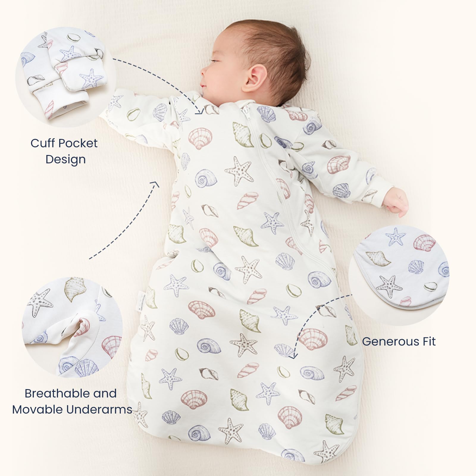 Kaiya Baby sleeping bag hip safety design supporting natural movement