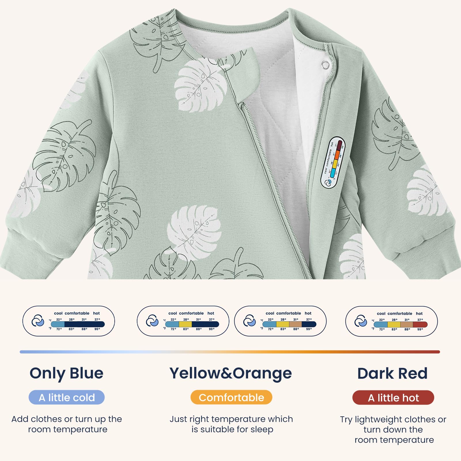 Kaiya Baby secure neckline and loose leg fit for baby movement.