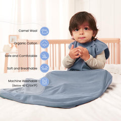 Kaiya Baby sleeping bag 1.0 tog fabric closeup, soft touch for year-round comfort.