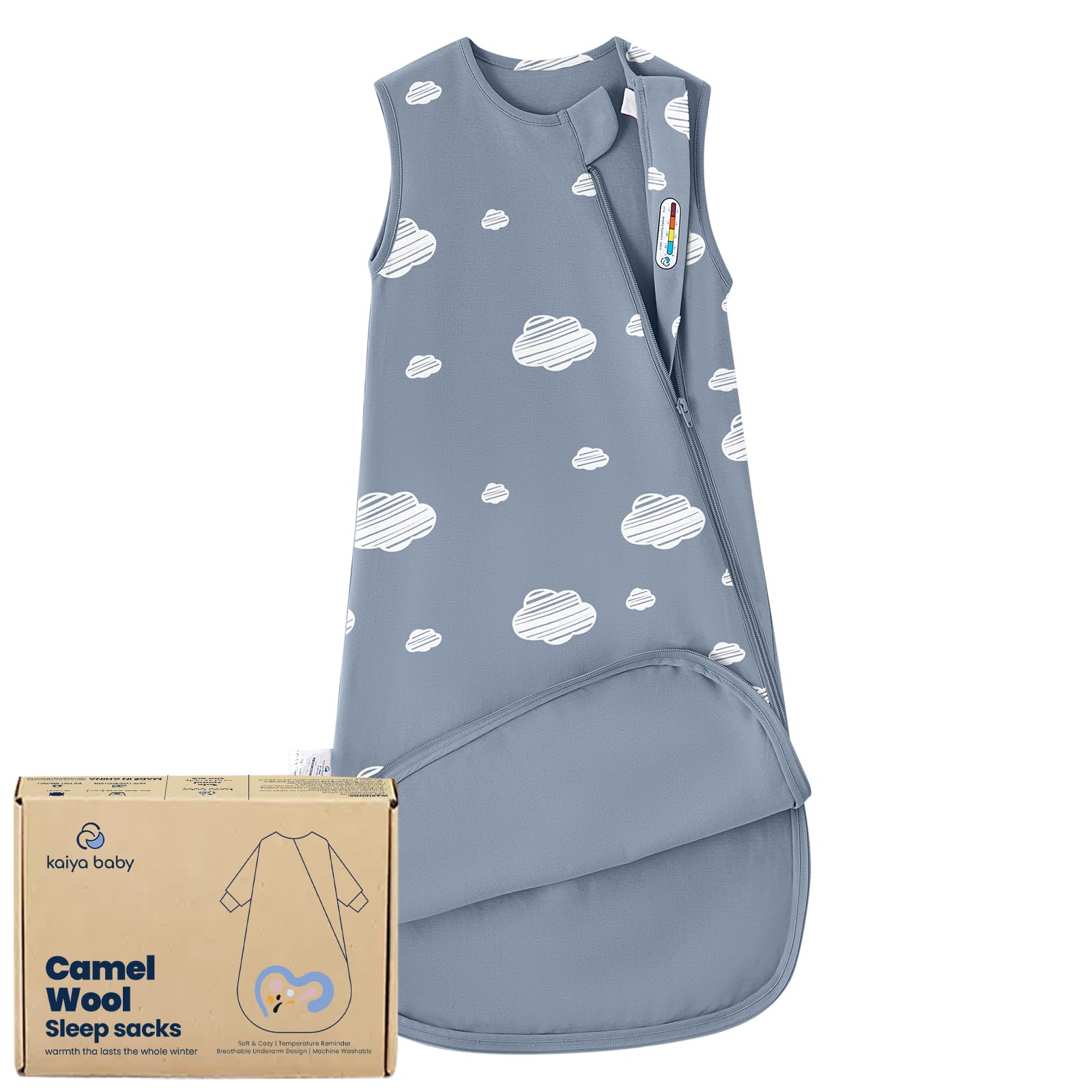 Kaiya Baby sleeping bag close-up showing organic cotton fabric softness for gentle skin
