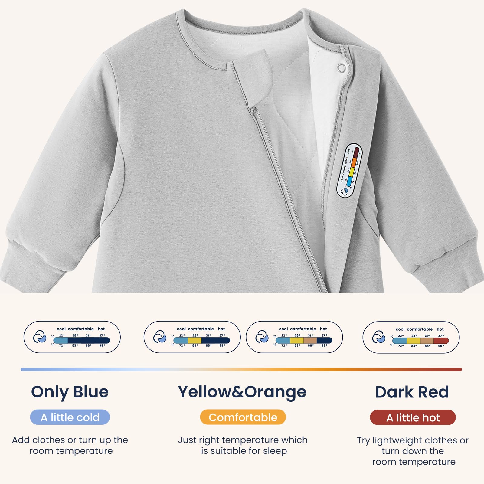 Kaiya Baby secure neckline prevents slips and chafing for safe fit.