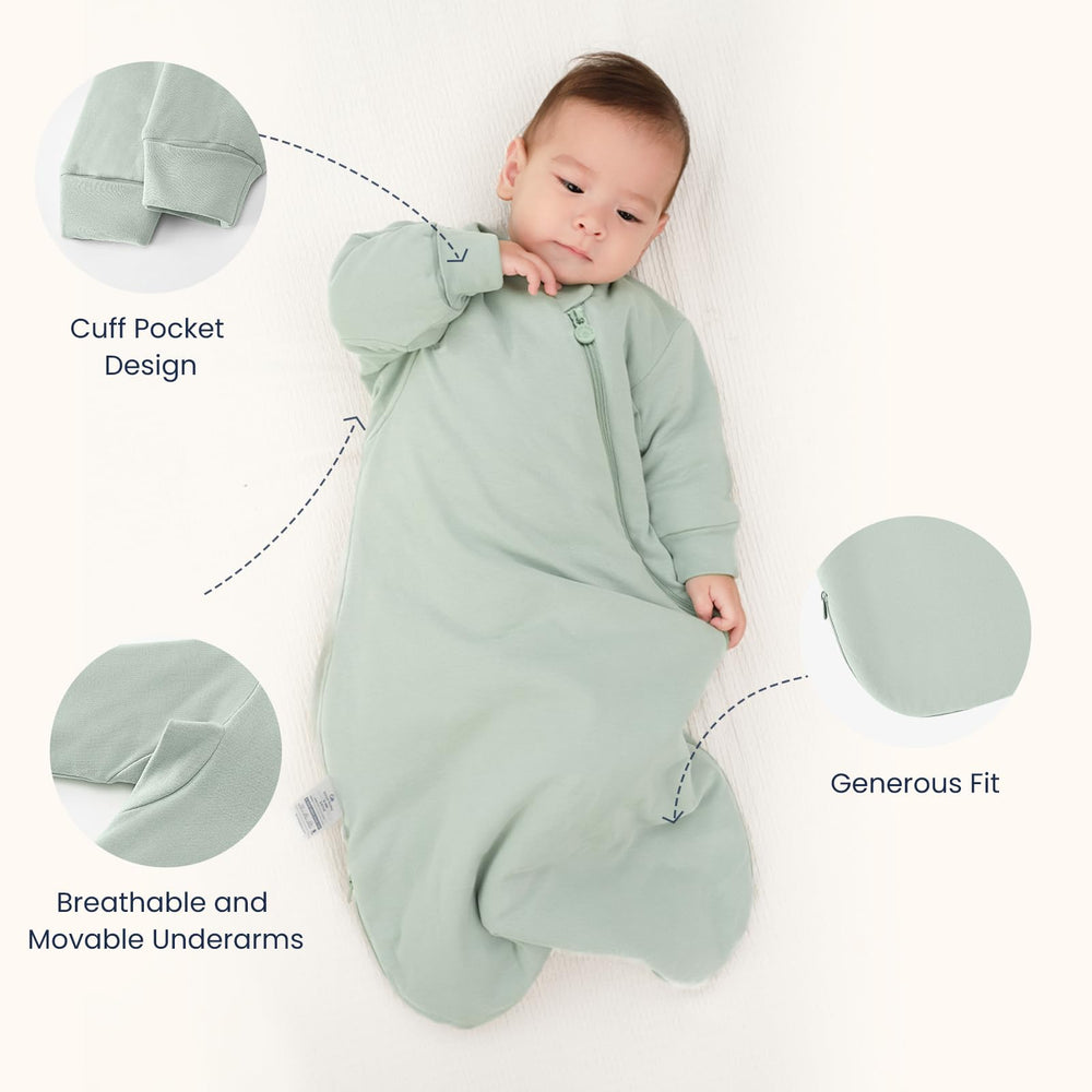 Kaiya Baby sleeping bag size chart helps choose correct fit for 0-6, 6-18, 18-36 months