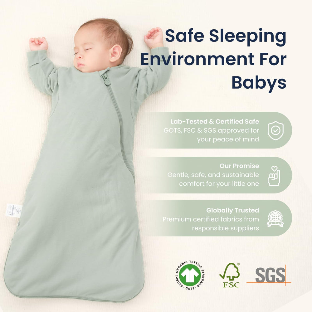 Kaiya Baby sleeping bag creates a cozy sleep-scene for baby bedtime