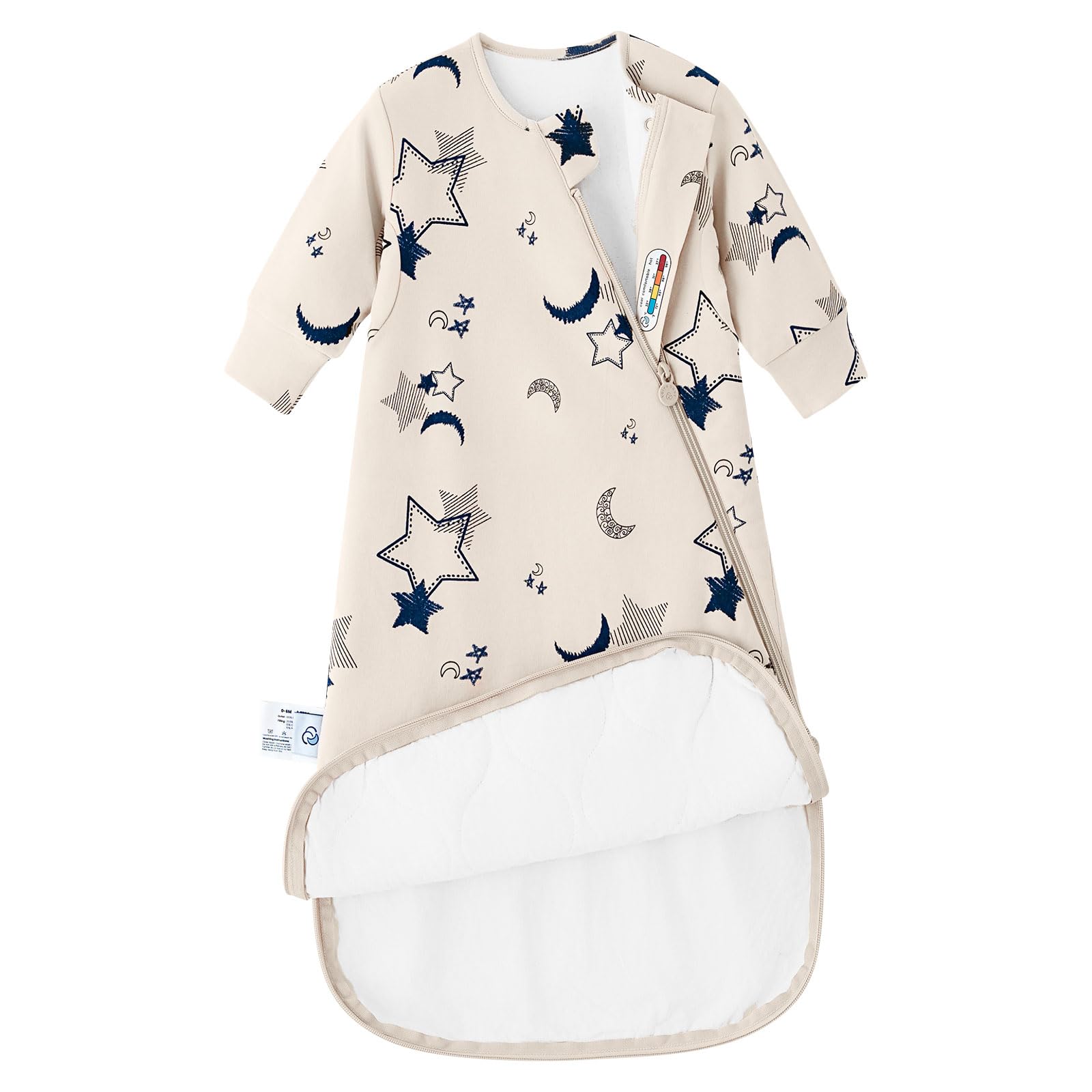 Kaiya Baby sleeping bag fabric closeup showing soft organic fibers for gentle sleep