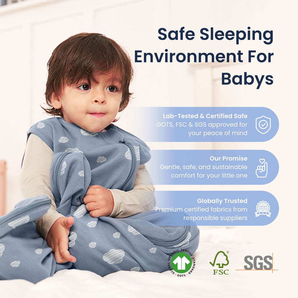 Kaiya Baby sleeping bag wash care label highlights easy care and durability