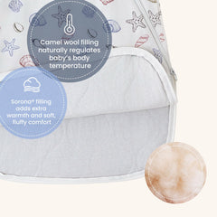 Kaiya Baby sleeping bag zipper detail for easy night changes