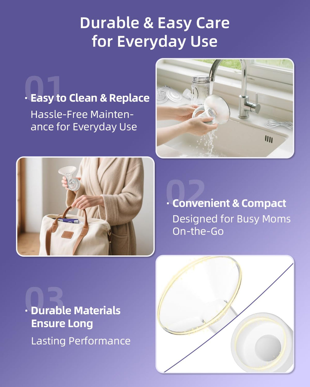 KAIYIV BPA-free parts suitable for sterilization