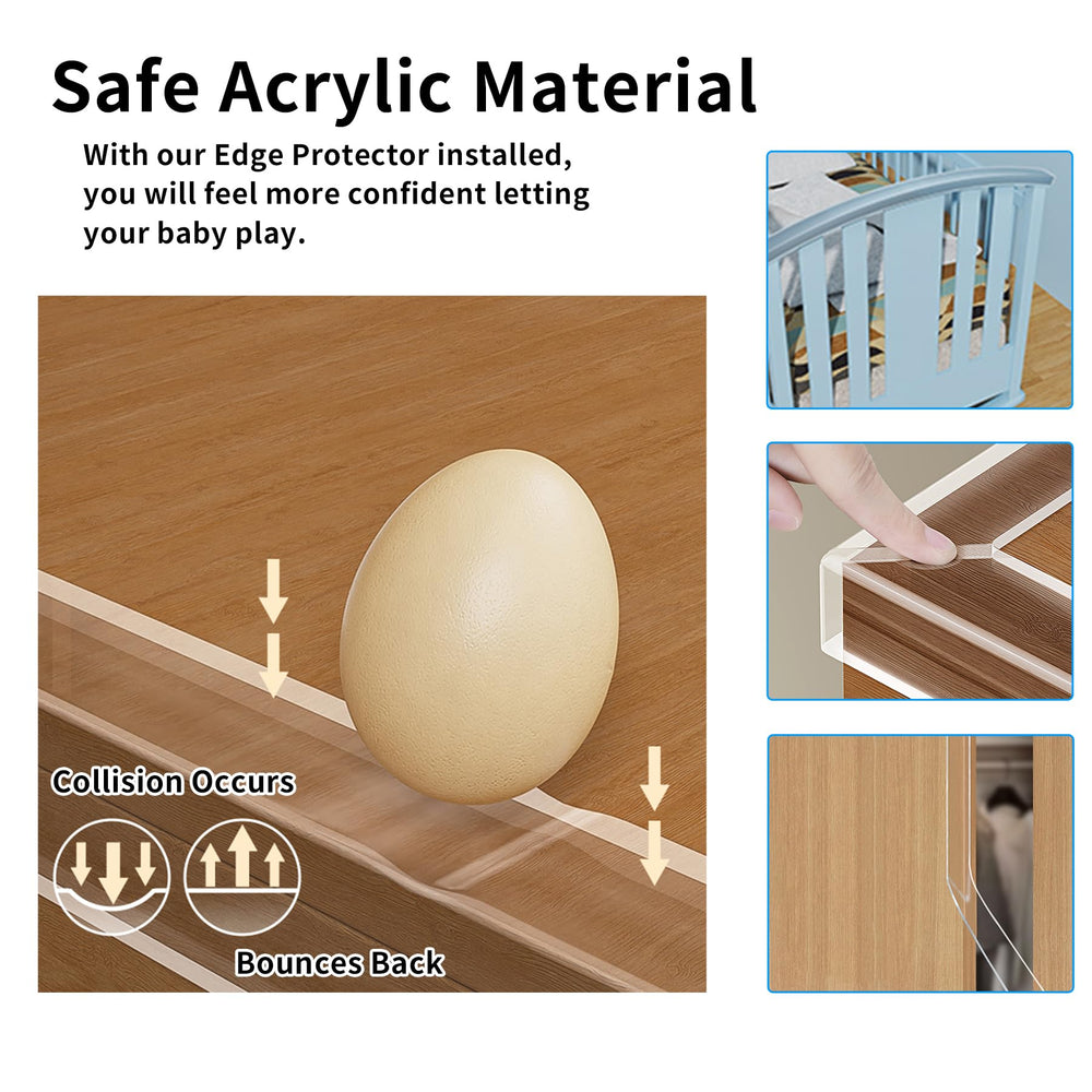KAIYUER clear desk edge protector on table provides nearly invisible shielding.