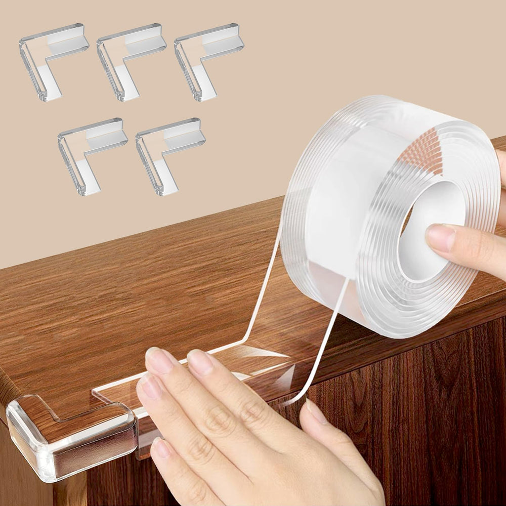 KAIYUER edge corner protector in clear finish protects furniture edges while staying visually unobtrusive.
