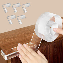 KAIYUER edge corner protector in clear finish protects furniture edges while staying visually unobtrusive.