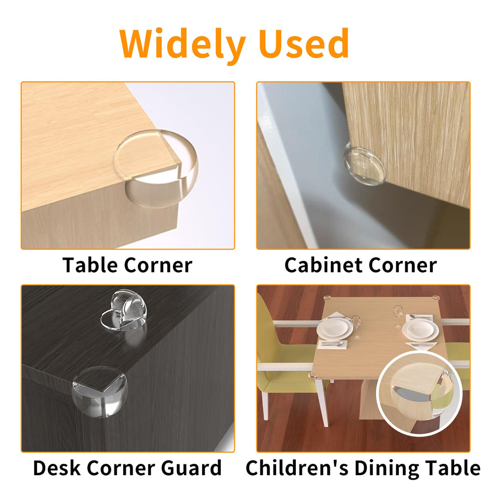 KAIYUER crystal-clear protectors fit glass, wood, and marble edges.