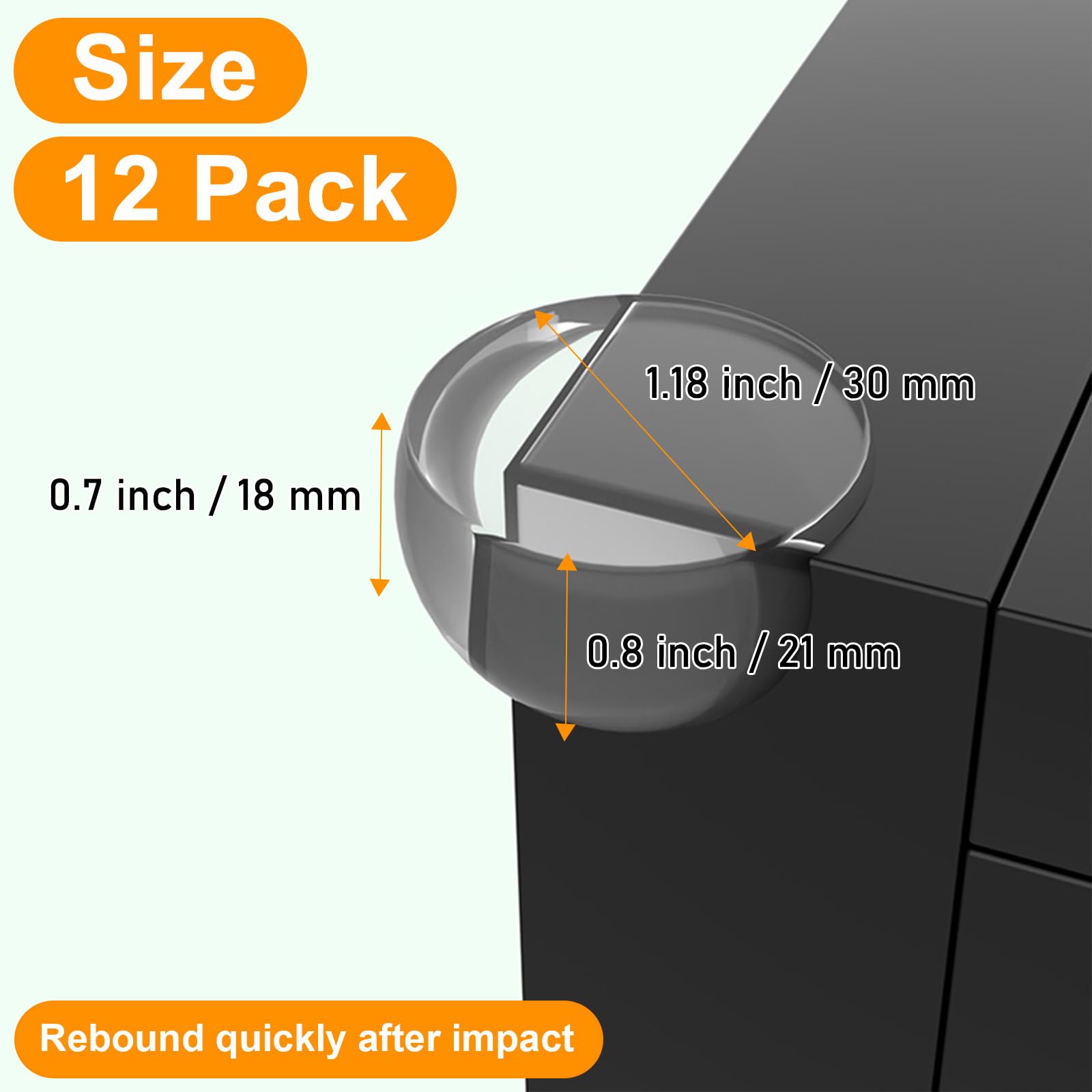 KAIYUER heavy-duty transparent PVC bumpers provide durable edge protection.