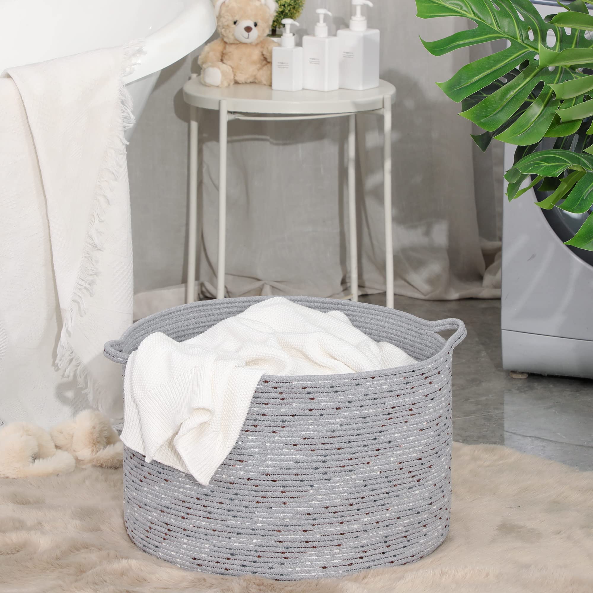 KAKAMAY basket in closet showcasing versatile storage solution.