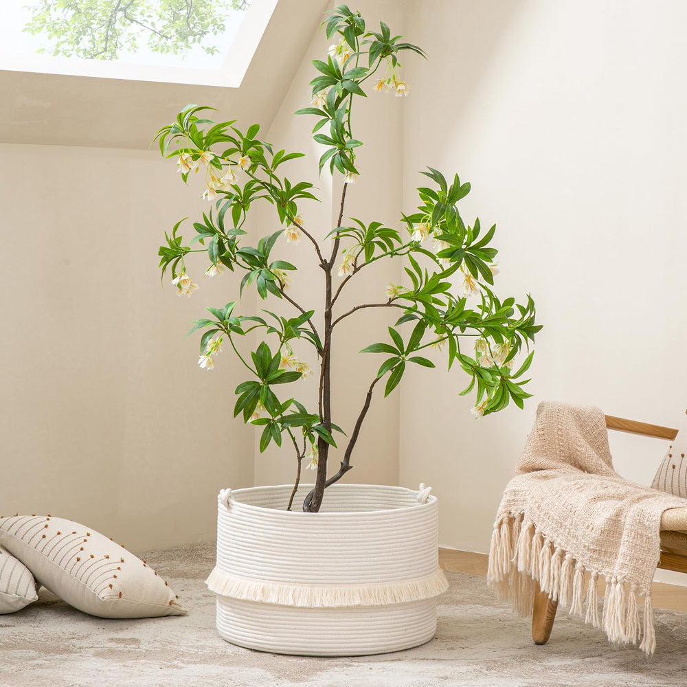 KAKAMAY decorative display basket complementing home decor near seating area