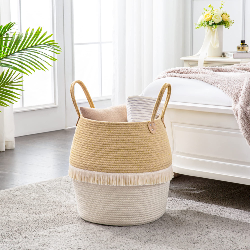 KAKAMAY collapsible laundry basket folds compactly for small spaces