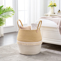 KAKAMAY collapsible laundry basket folds compactly for small spaces