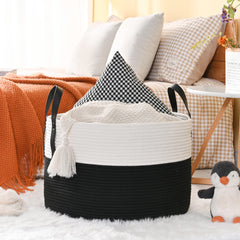 KAKAMAY cotton rope basket closeup texture emphasizes durability and soft touch.