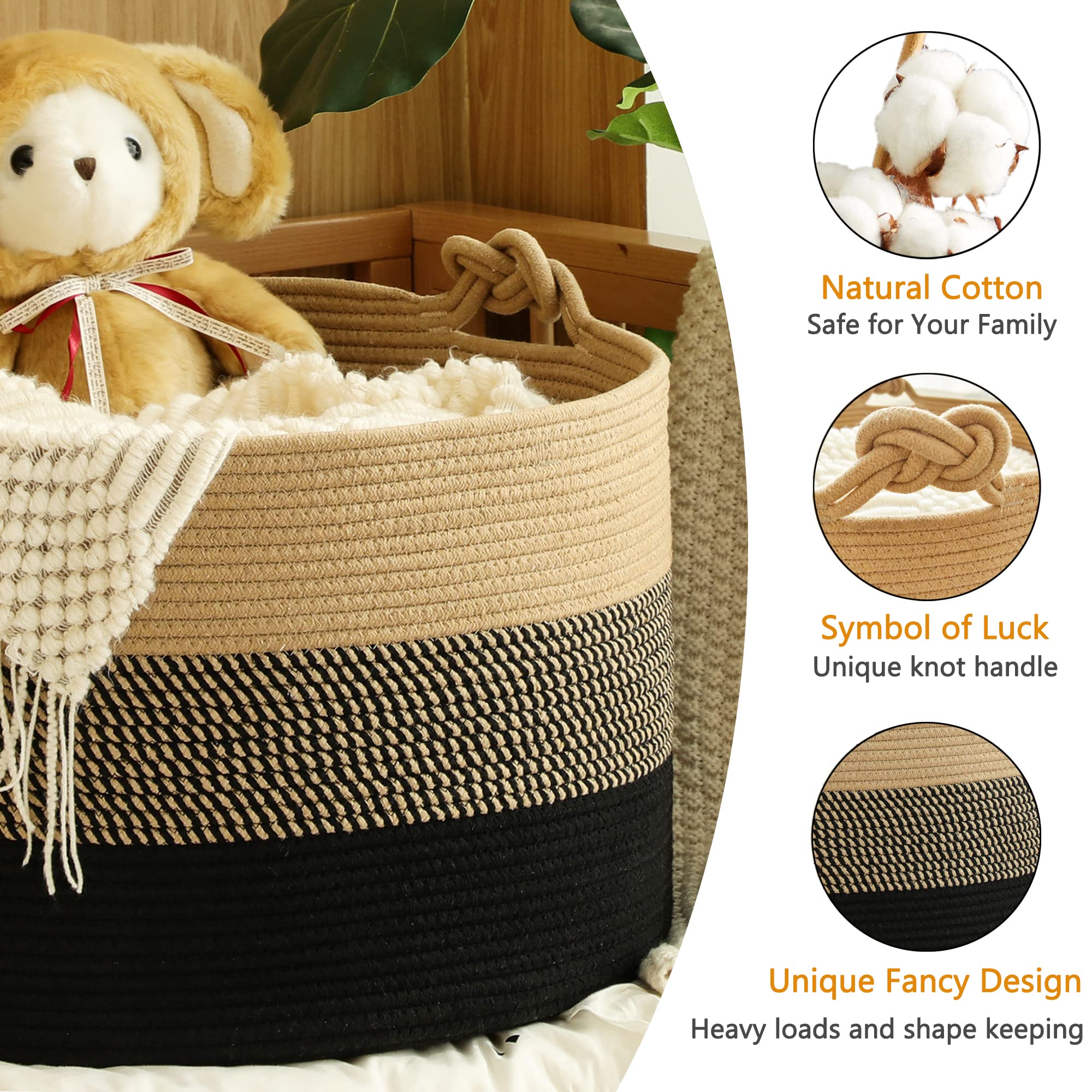 KAKAMAY cotton rope texture close-up showing durable, safe material.