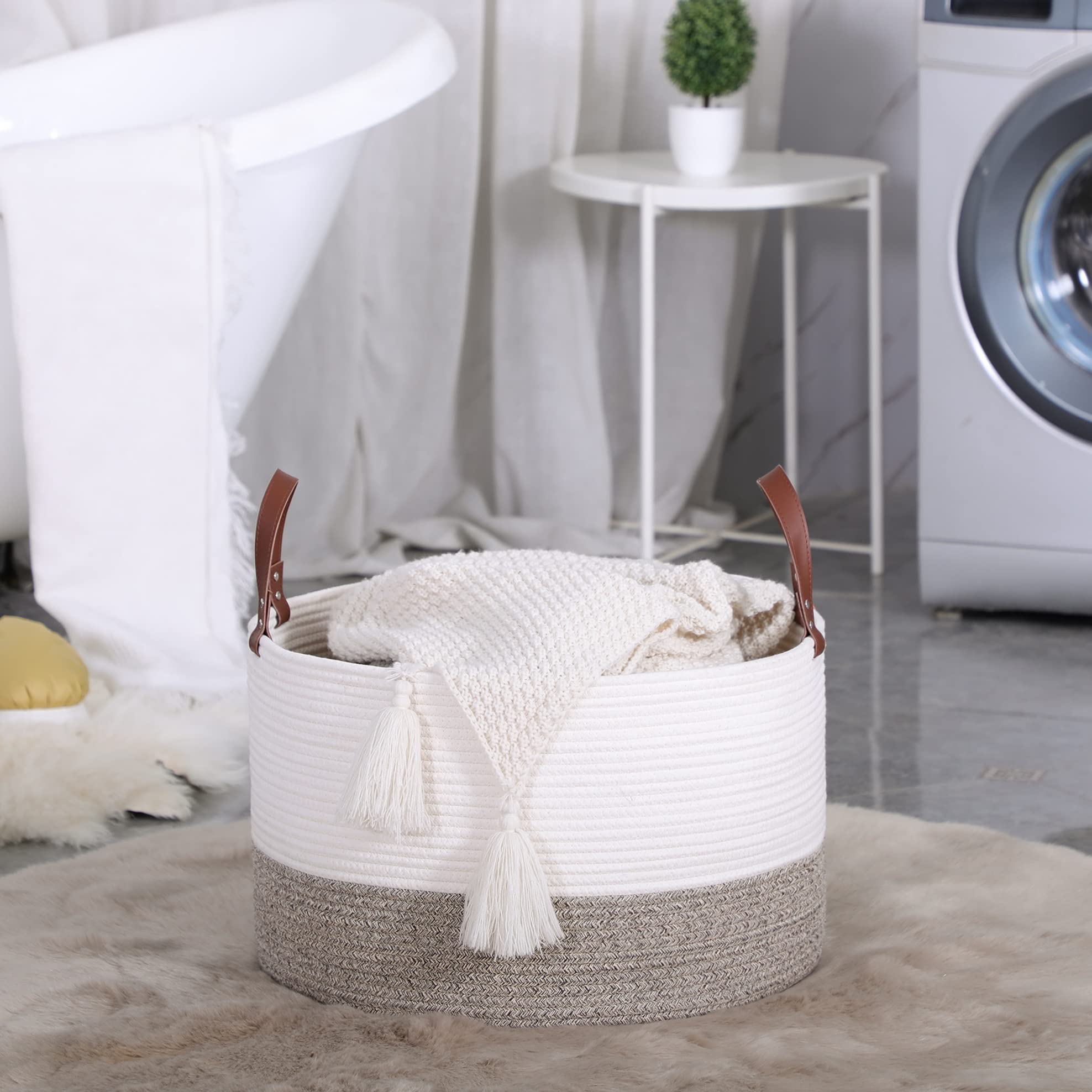 KAKAMAY durable cotton rope basket suitable for everyday use.