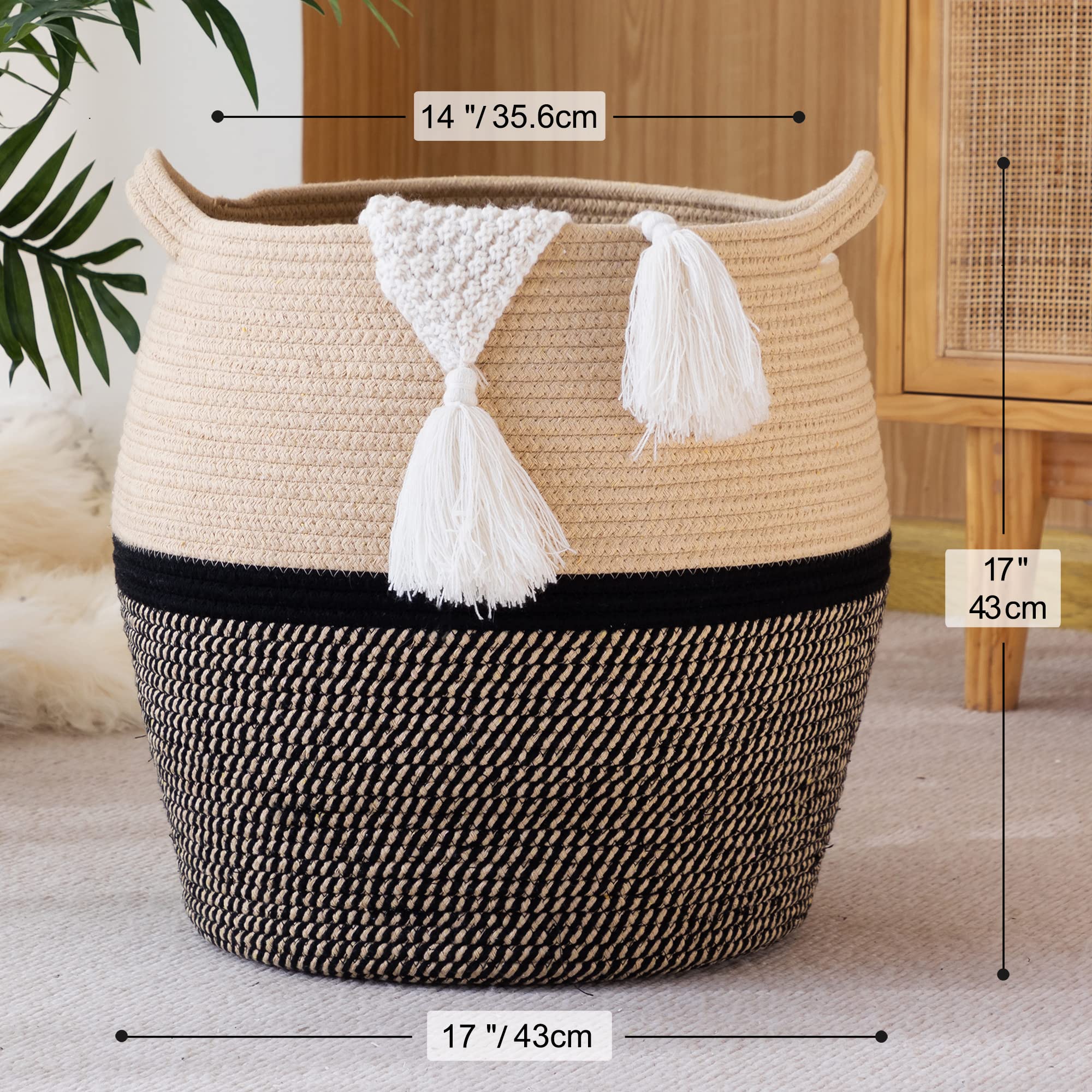 KAKAMAY foldable storage basket easily stows away when not in use.