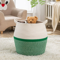 KAKAMAY 17x17 cotton rope basket close-up texture highlighting natural fibers.