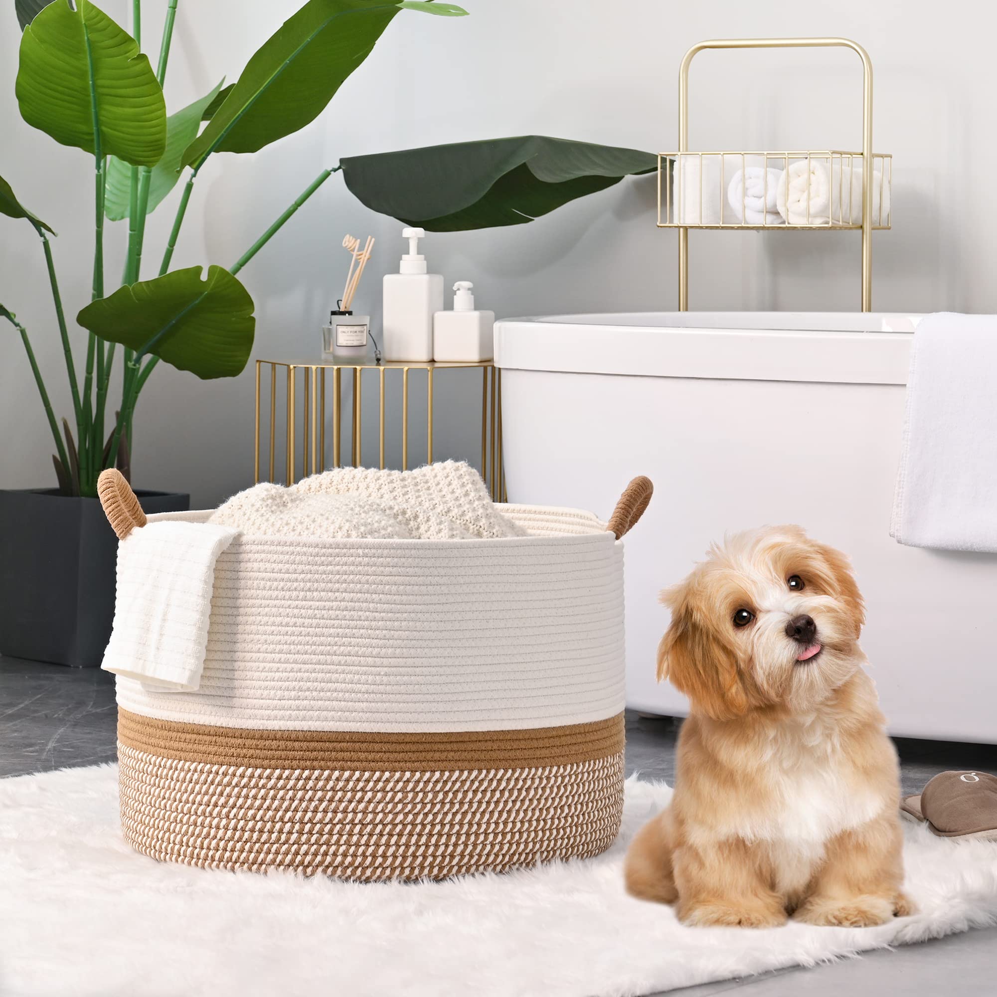 KAKAMAY large blanket basket nursery organizer for toys and diapers