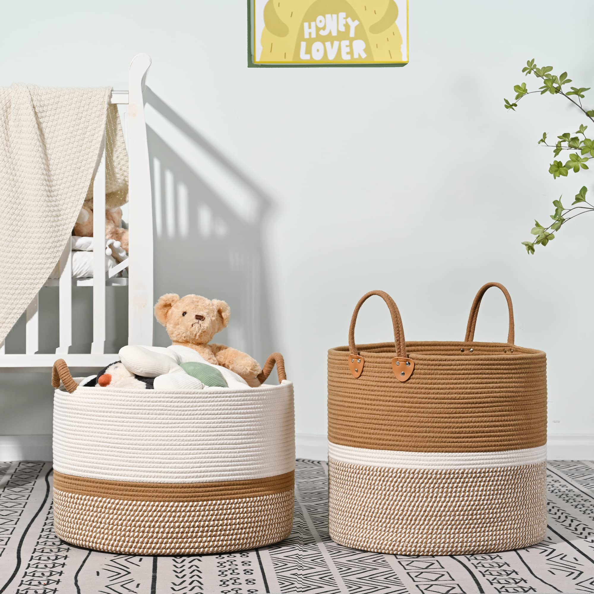 KAKAMAY large blanket basket size 20x20x13 in fits many rooms