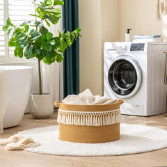 KAKAMAY laundry basket soft cotton rope design for organized clothing