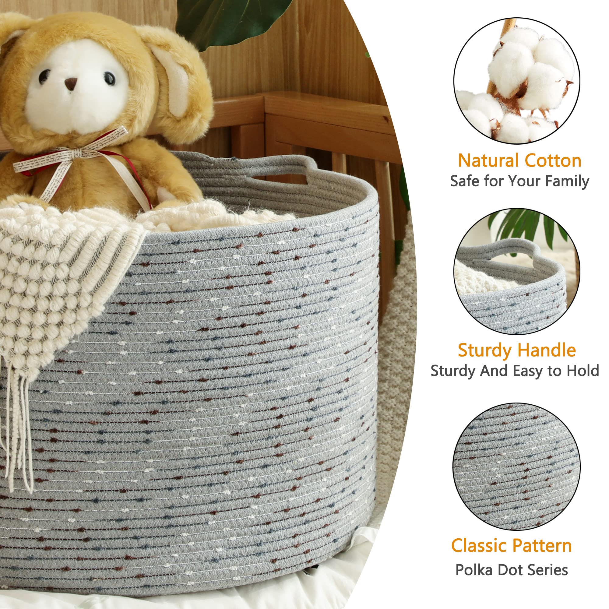 KAKAMAY laundry basket filled with towels for laundry organization.