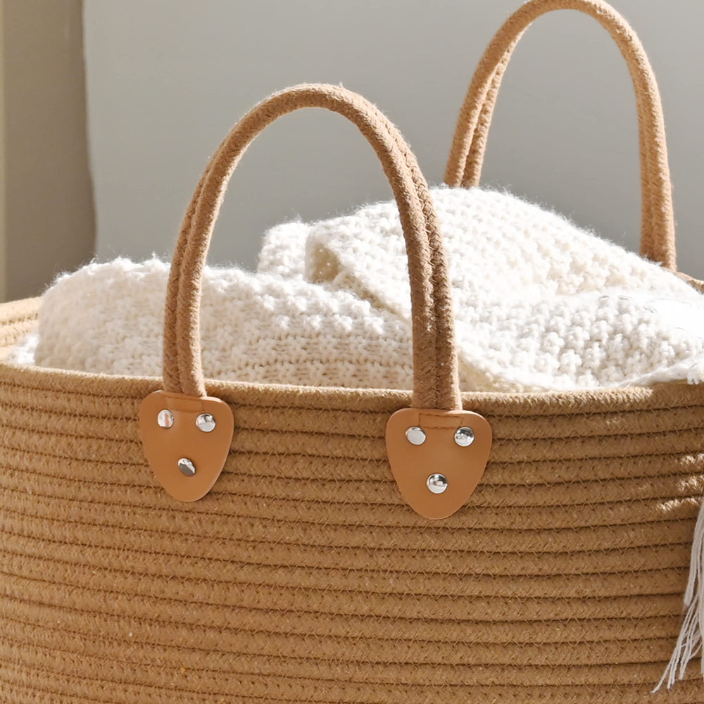 KAKAMAY laundry basket is washable and durable for daily clothing organization.