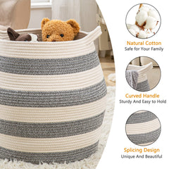 KAKAMAY laundry hamper 17x17 grey demonstrates sturdy structure ideal for bulky blankets.