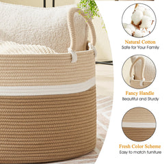 KAKAMAY nursery basket holds toys and fabrics safely